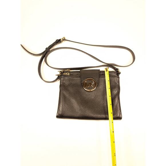 Michael Kors Fulton Pebble Leather Crossbody Bag w/ Wallet - Black - Picture 7 of 7